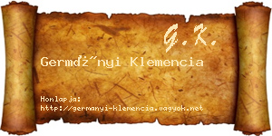 Germányi Klemencia névjegykártya